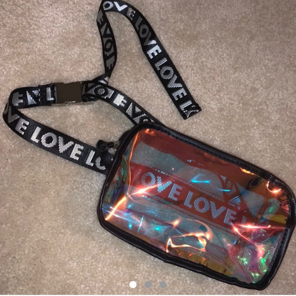 LOVE holographic Fanny pack bag